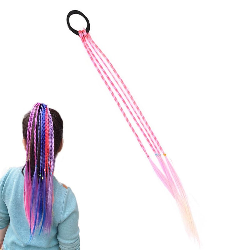 Colorful towel loop wig rope princess gradient braided ponytail hair accessory fashion children's girl